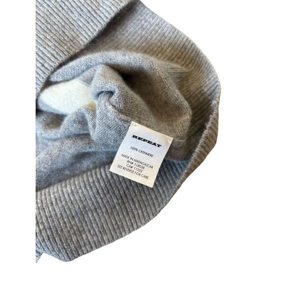 Repeat Cashmere Crewneck Sweater size S Gray Geometric - Picture 6 of 7
